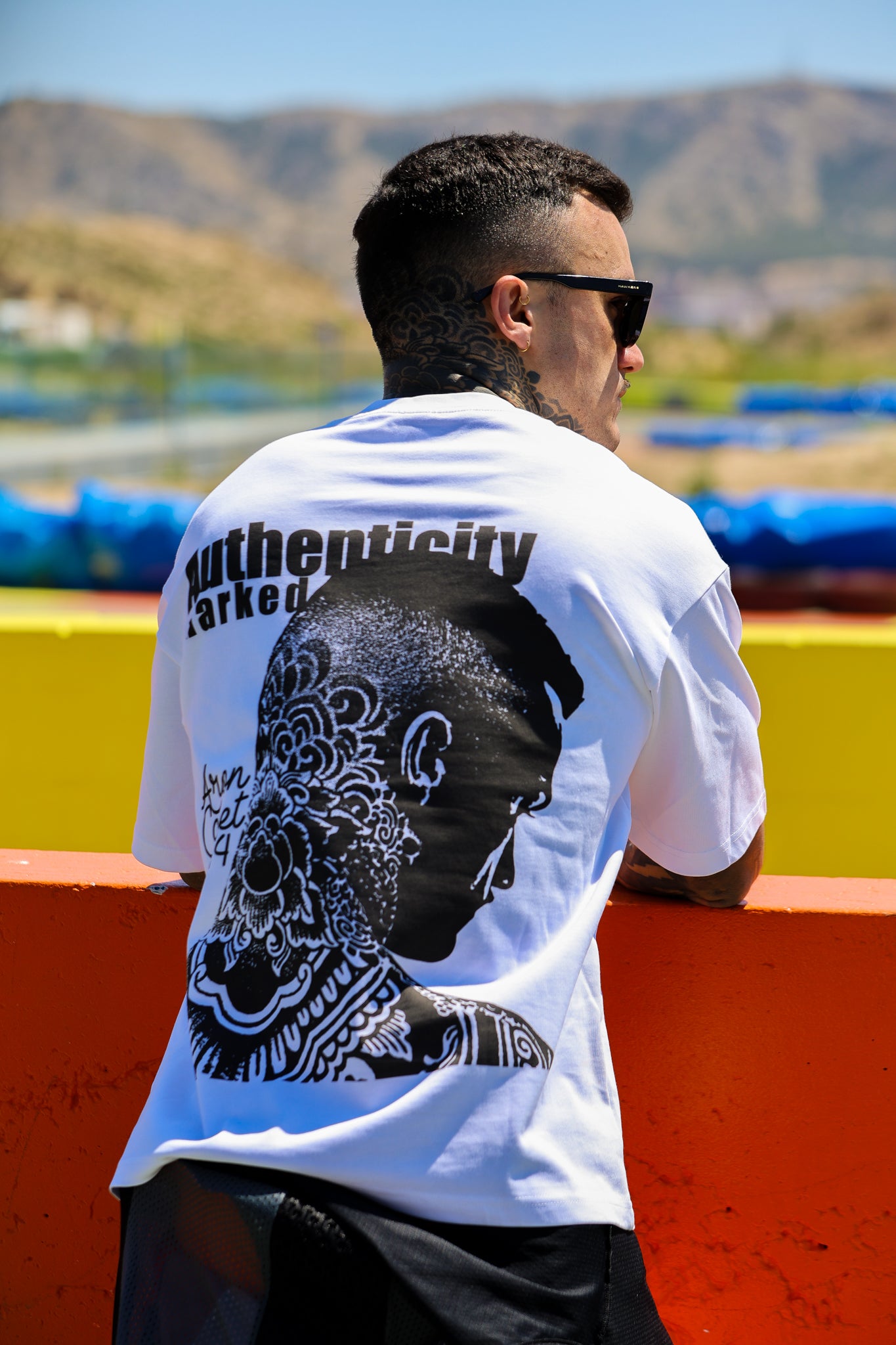 WHITE 'AUTHENTICITY MARKED' OVERSIZED T-SHIRT