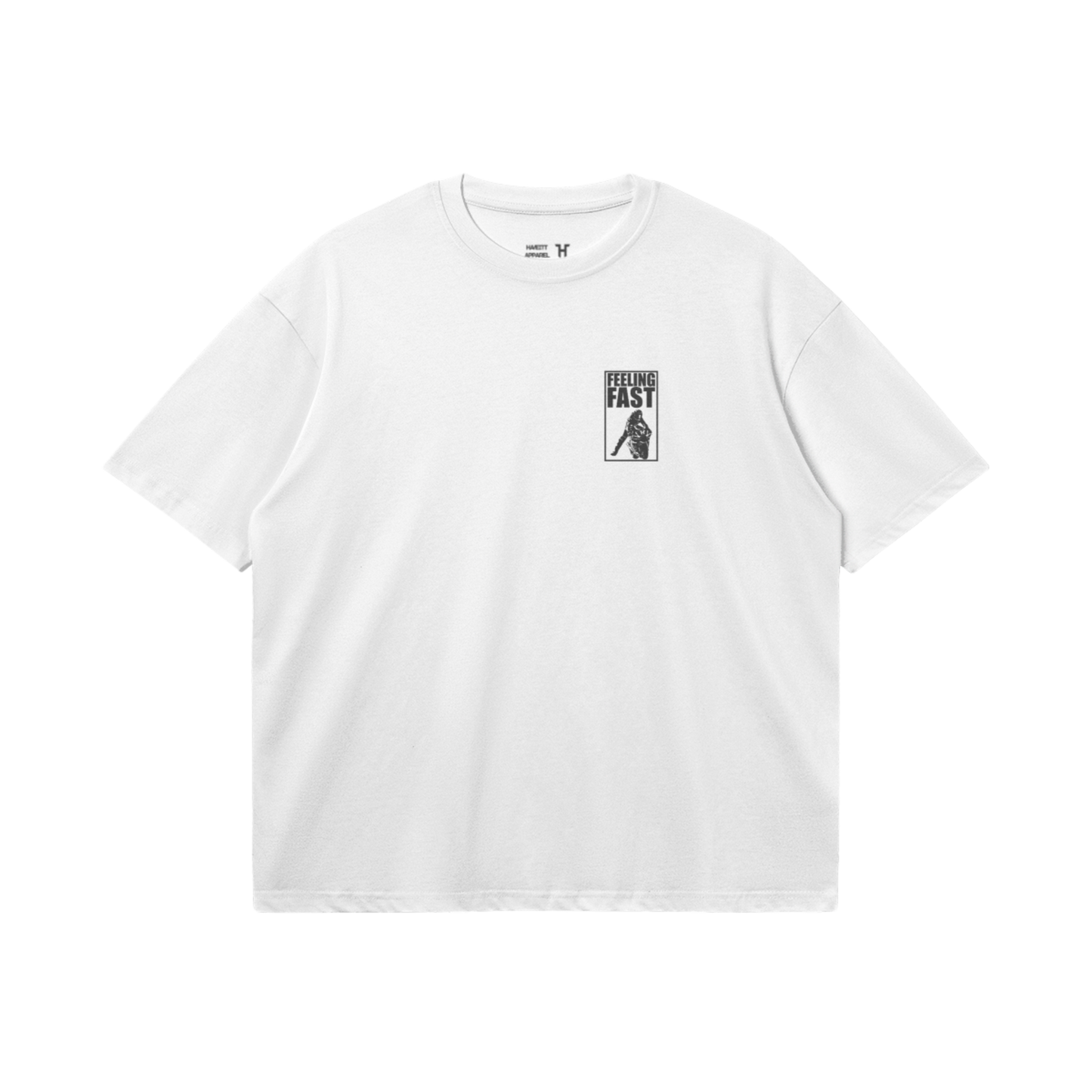 WHITE 'FEELING FAST' OVERSIZED T-SHIRT