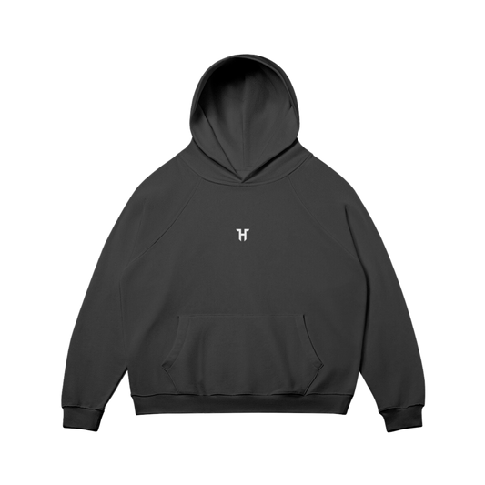 BLACK "ANGLE WINGS" OVERSIZED HOODIE