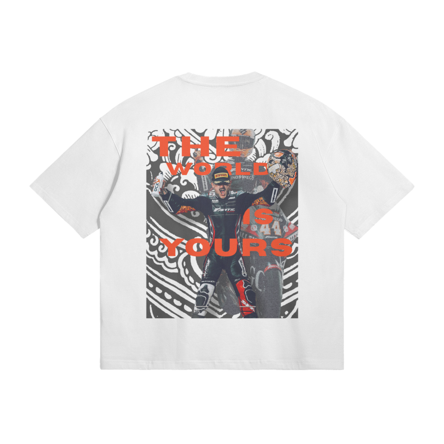 WHITE 'THE WORLD IS YOURS' OVERSIZED T-SHIRT
