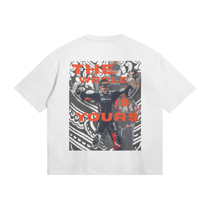 WHITE 'THE WORLD IS YOURS' OVERSIZED T-SHIRT