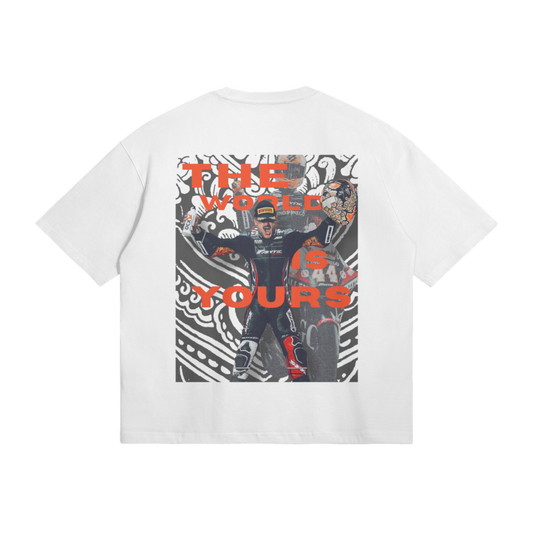 WHITE 'THE WORLD IS YOURS' OVERSIZED T-SHIRT