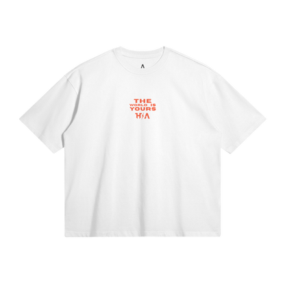 WHITE 'THE WORLD IS YOURS' OVERSIZED T-SHIRT