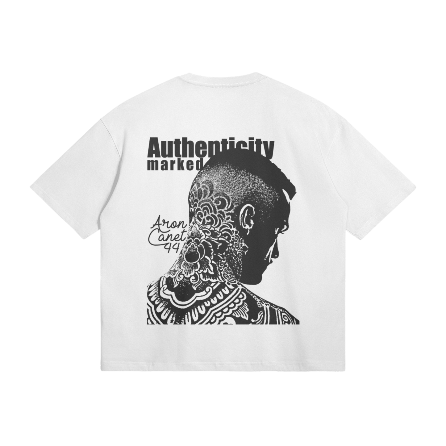 WHITE 'AUTHENTICITY MARKED' OVERSIZED T-SHIRT
