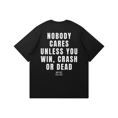 BLACK NOBODY CARES OVERSIZED T-SHIRT