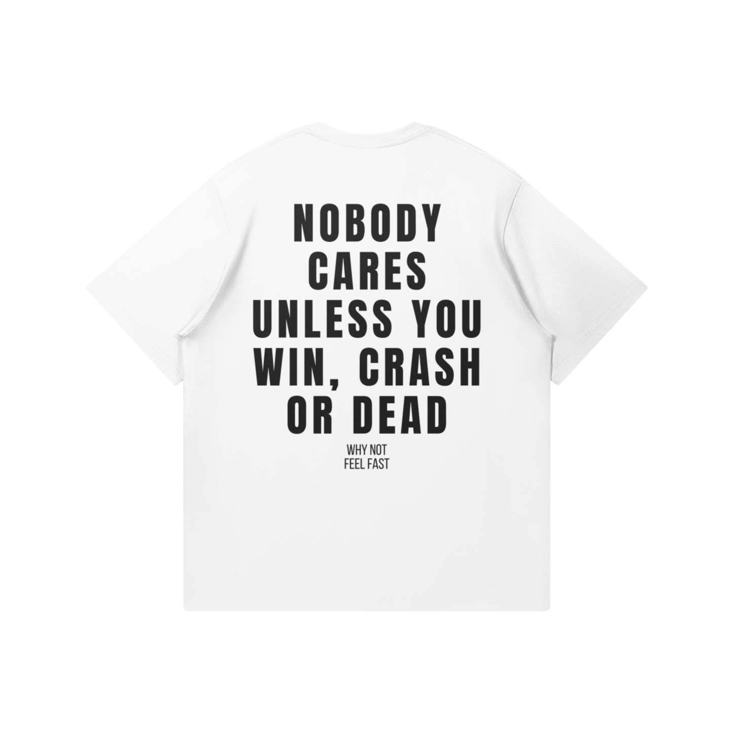 WHITE NOBODY CARES OVERSIZED T-SHIRT