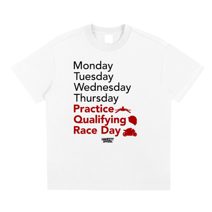 RACE WEEK WHITE OVERSIZED T-SHIRT