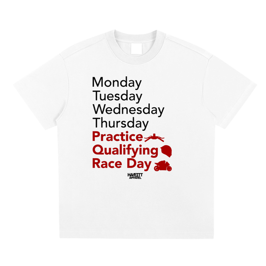 RACE WEEK WHITE OVERSIZED T-SHIRT